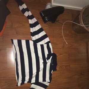 navy and white stripped brandy melville polo